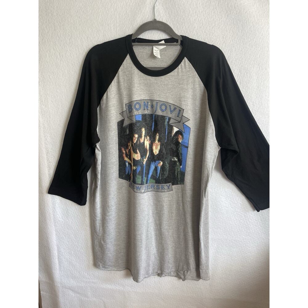Bon Jovi Concert T Shirt Jersey Syndicate Tour 3/4 Sleeve Baseball Shirt Mens XL